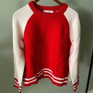Rag & Bone Red & White Merino Wool Sweater, Size L